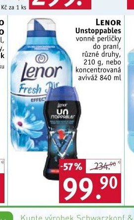 Lenor Unstoppables vonné perličky do praní, různé druhy, 210 g, nebo koncentrovaná aviváž 840 ml