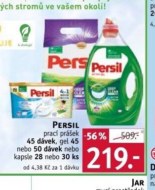 Persil prací prášek 45 dávek, gel 45 nebo 50 dávek nebo kapsle 28 nebo 30 ks