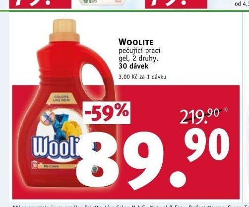 Woolite pečující prací gel, 2 druhy, 30 dávek