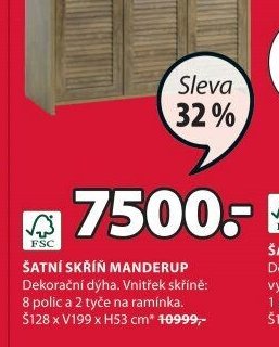 Šatní skříň MANDERUP