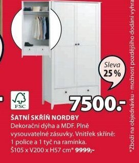 Šatní skříň NORDBY