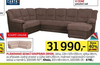 PLÁNOVANÁ SEDACÍ SOUPRAVA ORION