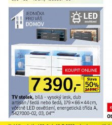 TV stolek, bílá - vysoký lesk