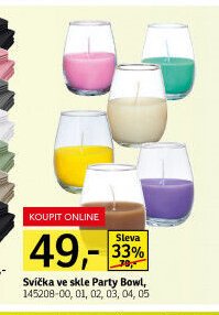 Svíčka ve skle Party Bowl