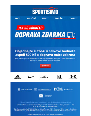 Leták Sportisimo Sportisimo leták - Doprava zdarma platný od 2022-06-24 do 2022-06-27