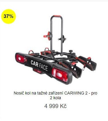 Nosič kol na tažné zařízení CARWING 2 - pro 2 kola