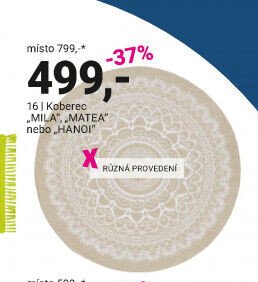 Koberec „MILA“, „MATEA“ nebo „HANOI“