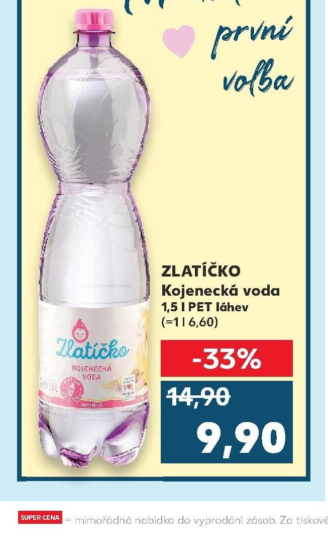 ZLATÍČKO Kojenecká voda 1,5 l PET láhev