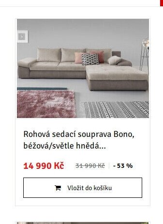 Rohová sedací souprava Bono, béžová/světle hnědá