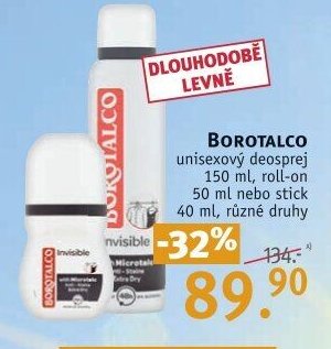 BOROTALCO unisexový deosprej 150 ml, roll-on 40 ml, různé druhy