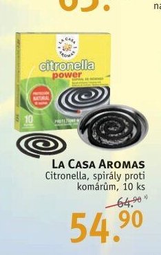 LA CASA AROMAS Citronella, spirály proti komárům, 10 ks