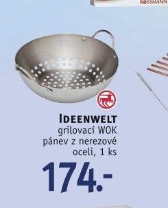 IDEENWELT grilovací WOK pánev z nerezové oceli, 1 ks