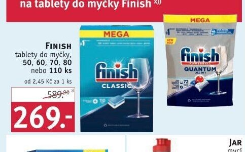 Finish tablety do myčky, 50, 60, 70, 80 nebo 110 ks