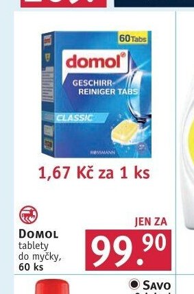 DOMOL tablety do myčky, 60 ks