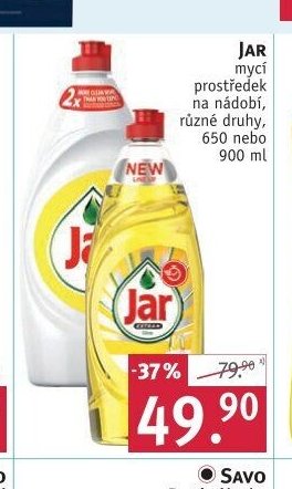 JAR mycí prostředek na nádobí, 650 nebo 900 ml