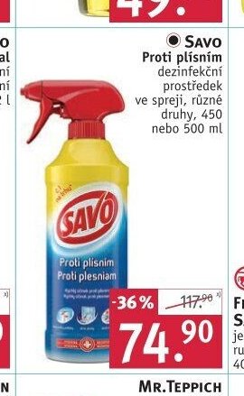 SAVO Proti plísním dezinfekční prostředek, 450 nebo 500 ml