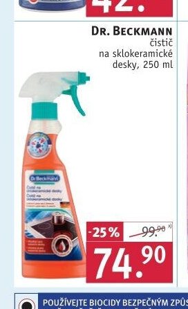 DR. BECKMANN čistič na sklokeramické desky, 250 ml