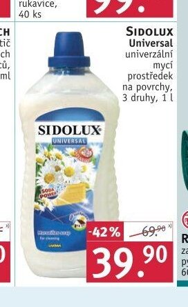 SIDOLUX Universal univerzální mycí prostředek na povrchy, 1 l