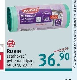 RUBIN zatahovací pytle na odpad, 60 litrů, 20 ks