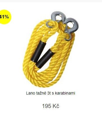 Lano tažné 3t s karabinami