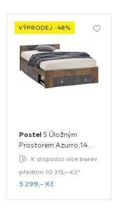 Postel S Úložným Prostorem Azurro, 14...
