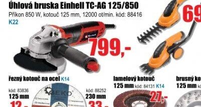 Úhlová bruska Einhell TC-AG 125/850 - EVA.cz aktualniletaky.eu