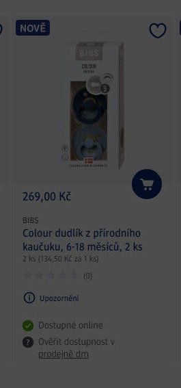 BIBS Colour dudlík z přírodního kaučuku, 6-18 měsíců, 2 ks - dm drogerie aktualniletaky.eu
