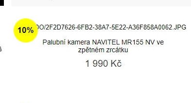 Palubní kamera NAVITEL MR155 NV ve zpětném zrcátku