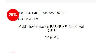Cyklistické rukavice EASYBIKE, černé, vel. XS/S
