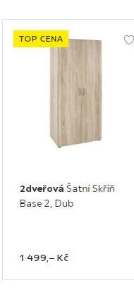 2dveřová Šatní Skříň Base 2, Dub