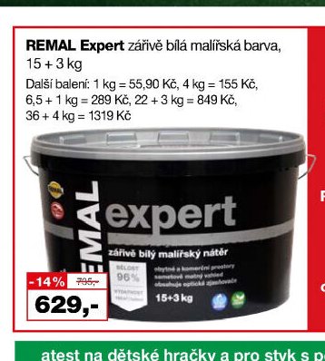 REMAL Expert zářivě bílá malířská barva