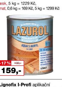 LAZUROL Aqua S Akryl V1302 lak na dřevo