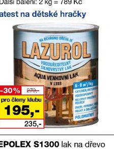 LAZUROL Aqua lak venkovní V1303