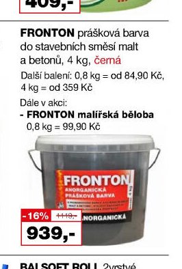 FRONTON prášková barva do stavebních směsí malt a betonů, 4 kg, černá
