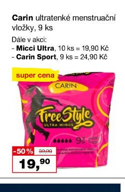 Carin ultratenké menstruační vložky