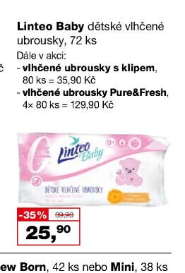 Linteo Baby dětské vlhčené ubrousky
