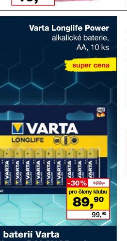 Varta Longlife Power alkalické baterie