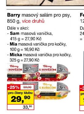 Barry masový salám pro psy