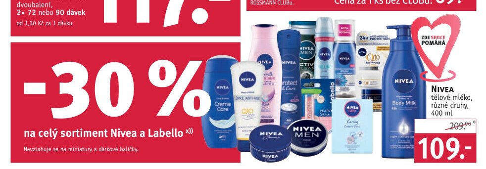 Nivea tělové mléko