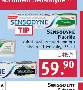 Sensodyne zubní pasta s fluoridem pro péči o citlivé zuby, 75 ml