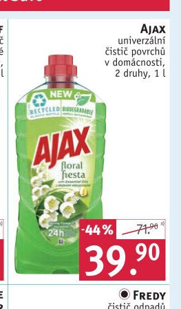 AJAX univerzální čistič povrchů v domácnosti, 2 druhy, 1 l