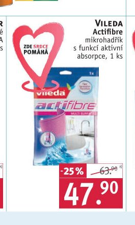 VILEDA Actifibre mikrohadřík s funkcí aktivní absorpce, 1 ks