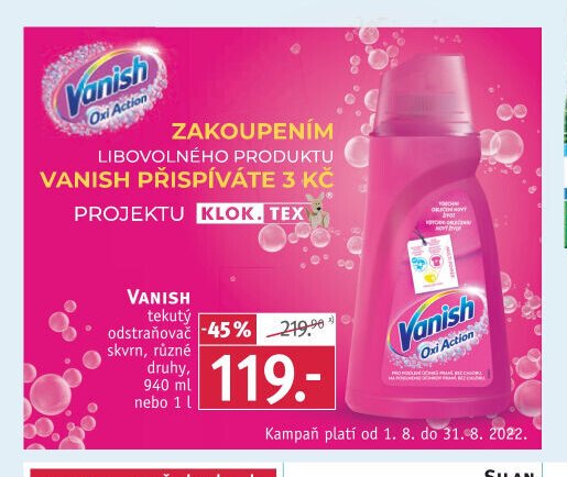 Vanish tekutý odstraňovač skvrn