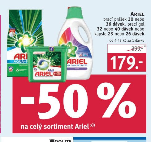 Ariel prací prášek/gel/kapsle
