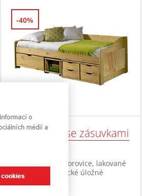 Postel se zásuvkami
