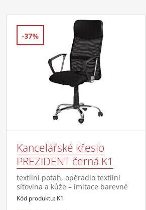 Kancelářské křeslo PREZIDENT černá K1