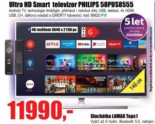 Ultra HD Smart televizor PHILIPS 58PUS8555 - EVA.cz aktualniletaky.eu