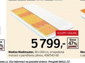 Medixo Medimaster, 90x200 cm, ortopedická matrace s paměťovou pěnou, 4587543-00
