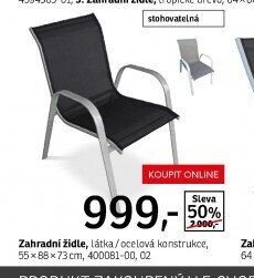 Zahradní židle, látka/ocelová konstrukce