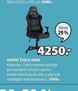 HERNÍ ŽIDLE NIBE